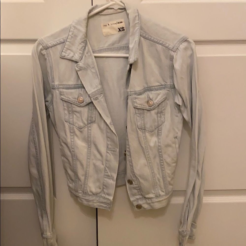 Rag and bone light wash denim jacket XS